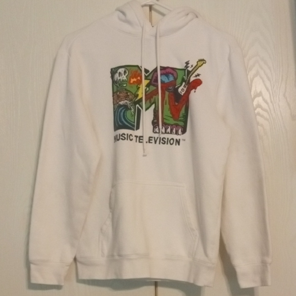 MTV White Hoodie with Colorful Logo